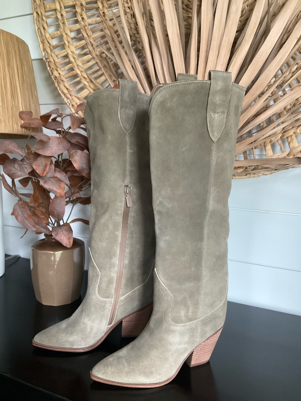 Blondo Wylde Suede Waterproof Tall Taupe Boots